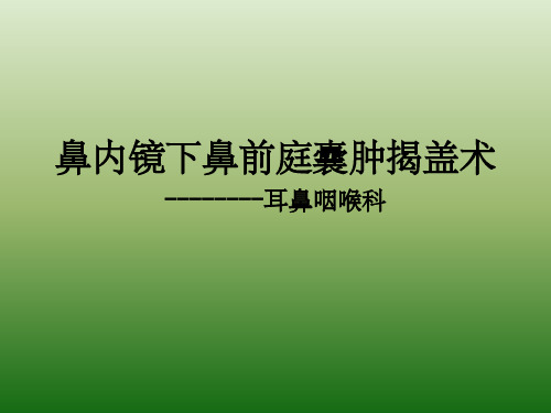 鼻内镜下鼻前庭囊肿揭盖术