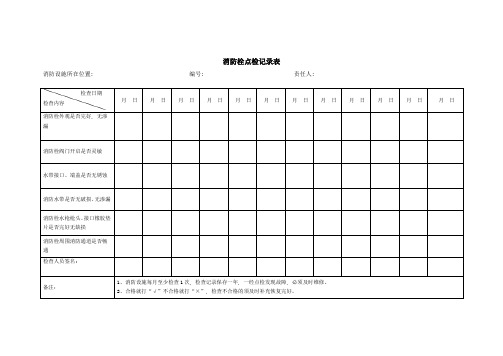 消防栓点检记录表(样表)