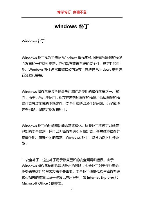 windows 补丁