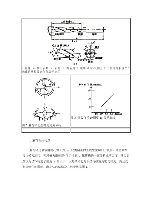 麻花钻结构点