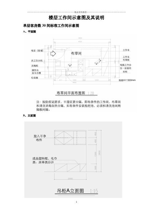 酒店楼层工作间(布草间)通用示意图及说明