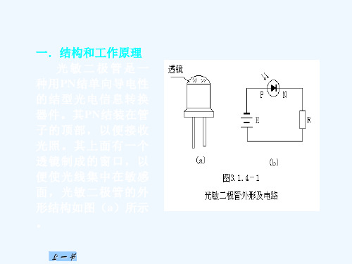 一结构和工作原理光敏二极管是一种用PN结单向导电性的结型光电信