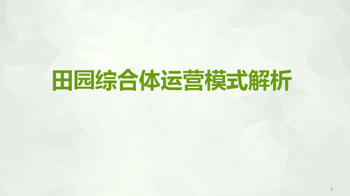 2020年田园综合体运营模式解析