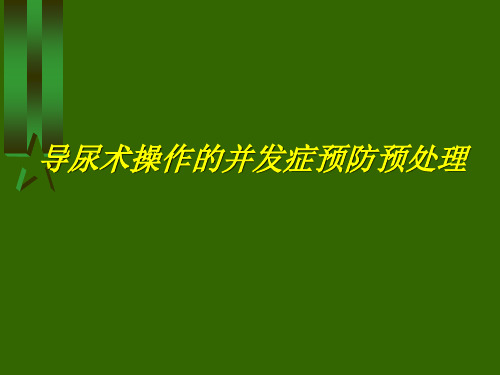 导尿术操作并发症的预防与处理