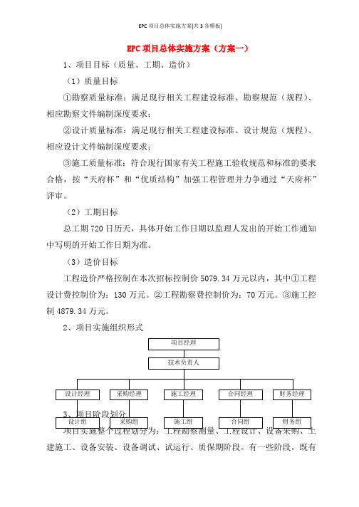 EPC项目总体实施方案(共3各模板)