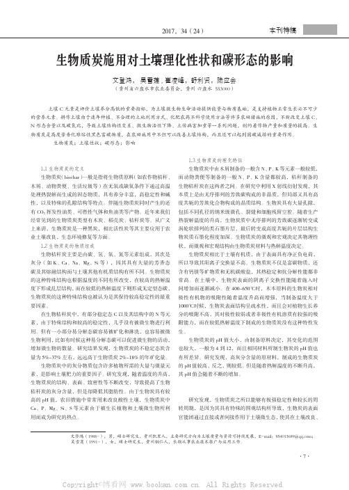 生物质炭施用对土壤理化性状和碳形态的影响