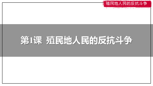 部编版九年级历史下册《殖民地人民的反抗斗争》PPT优质课件