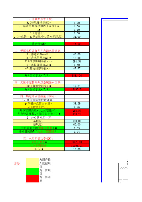 井点降水计算