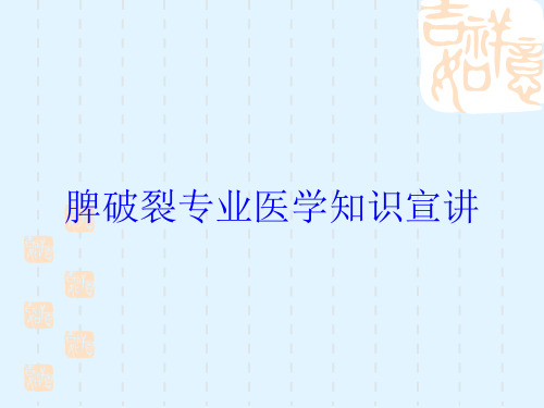 脾破裂专业医学知识宣讲培训课件