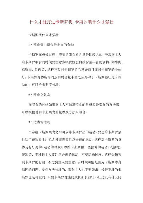 什么才能打过卡斯罗狗-卡斯罗喂什么才强壮