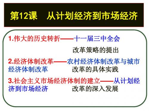 第12课从计划经济到市场经济
