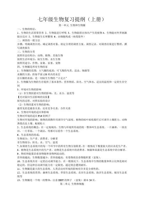 七年级上册复习提纲Microsoft Word 文档范文