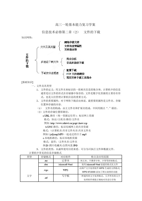 浙江省常山县三衢中学高三一轮基本能力复习学案之信息技术必修第二章(2)