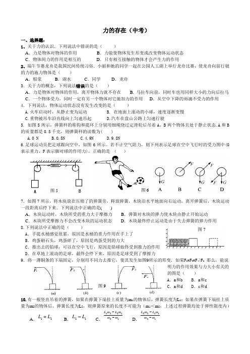 力的存在