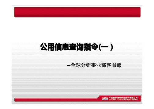 公用信息查询指令介绍一