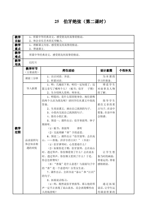 25 伯牙绝弦第二课时