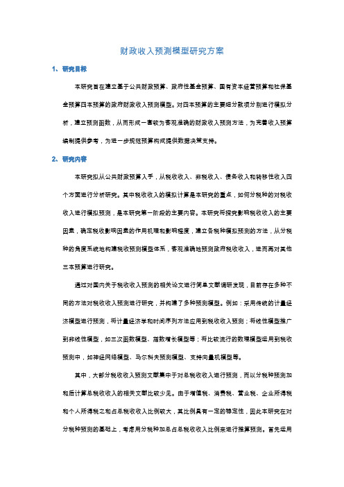 财政收入预测模型研究方案