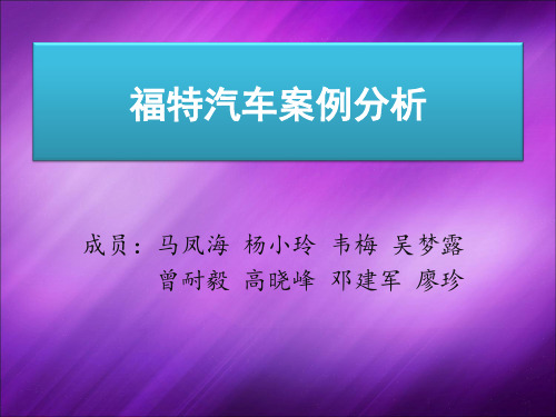 福特汽车案例分析