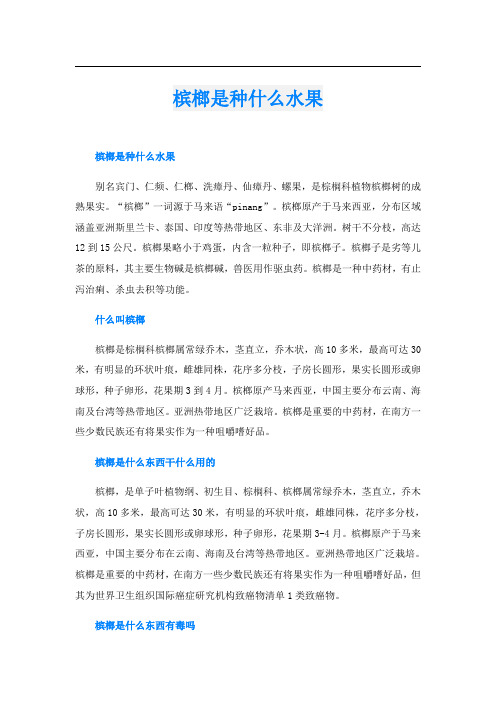 槟榔是种什么水果