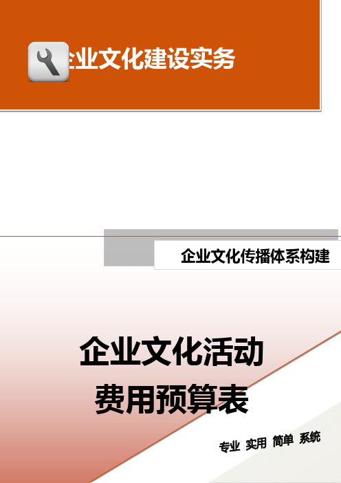 企业文化活动费用预算表