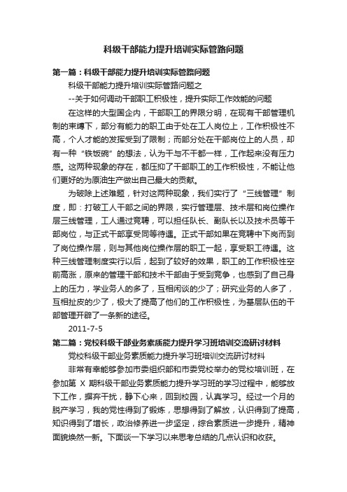 科级干部能力提升培训实际管路问题