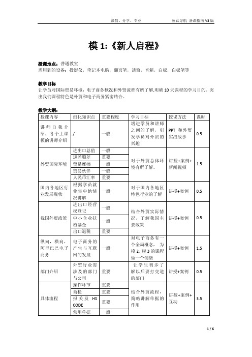 备课指南M1-1新人启程