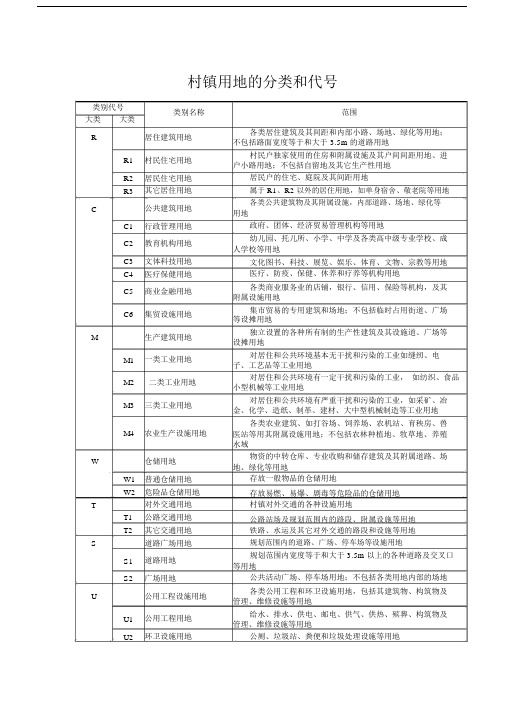 村镇用地分类标准.docx