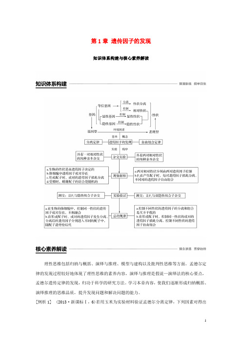 2020学年高中生物 第1章 遗传因子的发现知识体系构建与核心素养解读学案 新人教版必修2