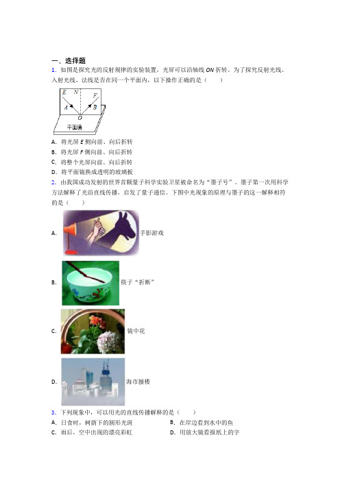 长沙市雅礼中学初中物理八年级上第五章《光现象》测试(有答案解析)