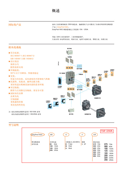 施耐德断路器型号说明大全 