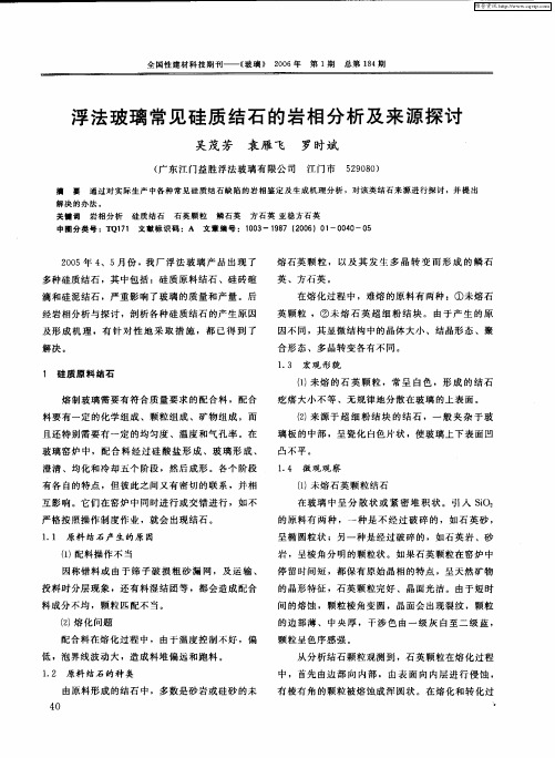 浮法玻璃常见硅质结石的岩相分析及来源探讨