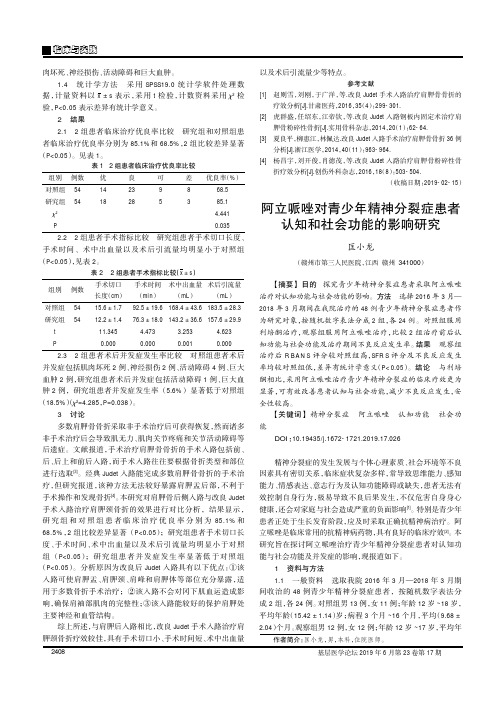 阿立哌唑对青少年精神分裂症患者认知和社会功能的影响研究