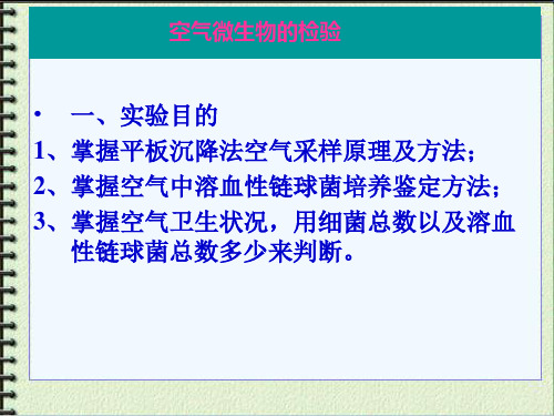 实验二空气微生物的检验