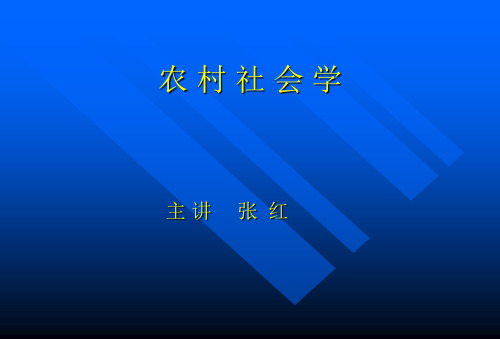 农村社会学教案