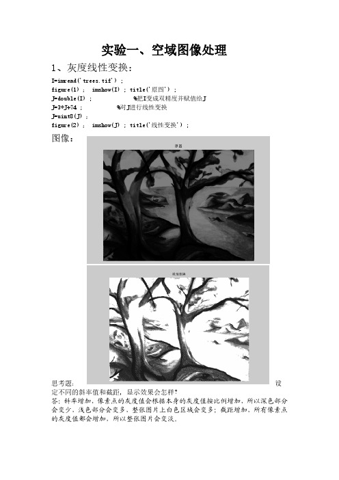 湖南大学医学影像学实验之matlab图像处理实验报告