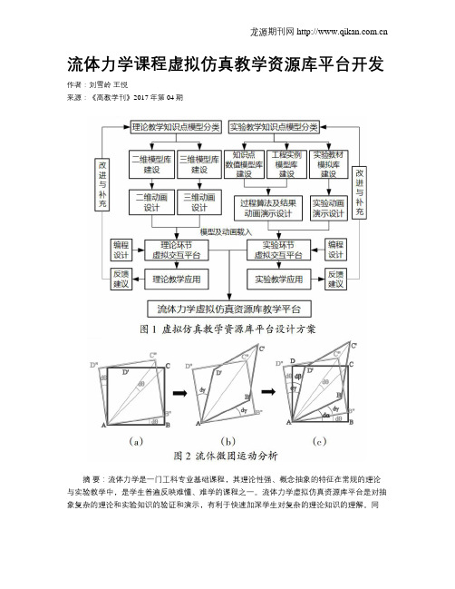 流体力学课程虚拟仿真教学资源库平台开发