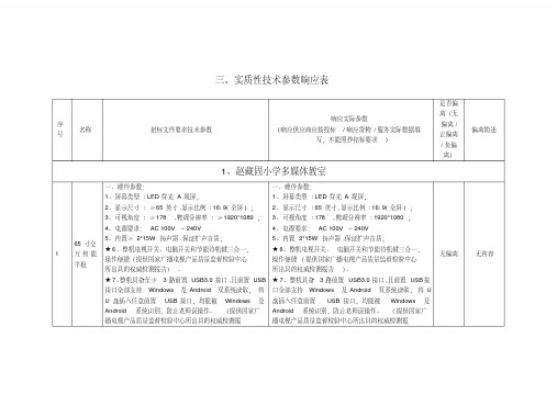 实质性技术参数响应表.doc