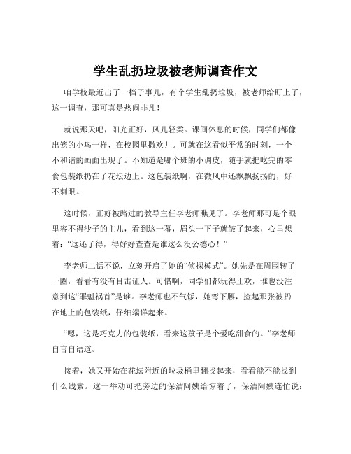 学生乱扔垃圾被老师调查作文