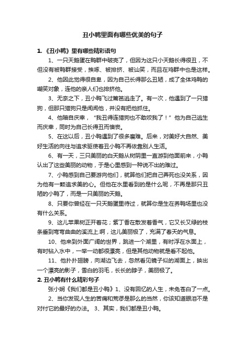 丑小鸭里面有哪些优美的句子