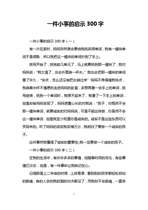 一件小事的启示300字