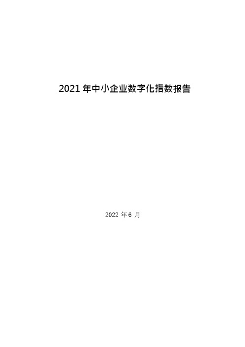 2022年年中小企业数字化指数报告