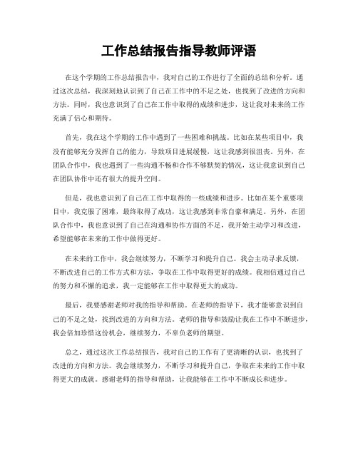 工作总结报告指导教师评语