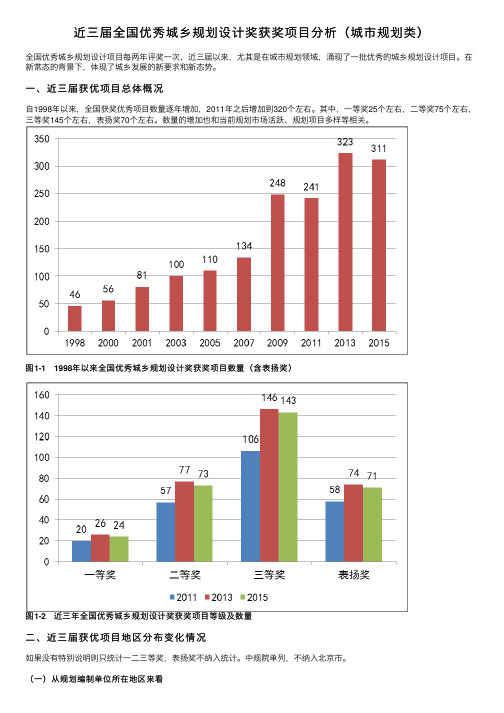 近三届全国优秀城乡规划设计奖获奖项目分析（城市规划类）