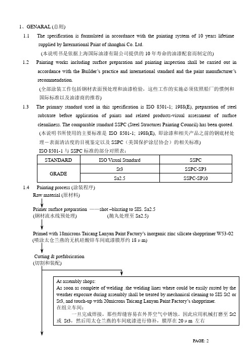 油漆工艺H1007 FPSO IP 油漆