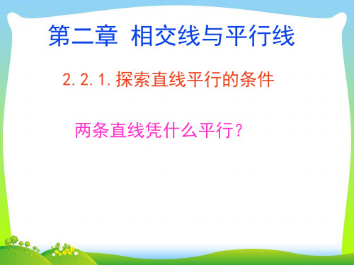 新北师大版七年级数学下册第二章《 探索直线平行的条件(一)》公开课课件