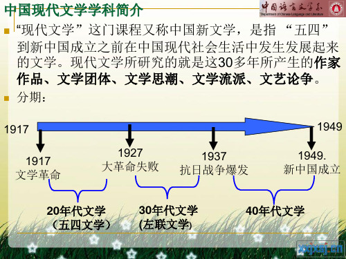 引言 中国文学现代化的发生