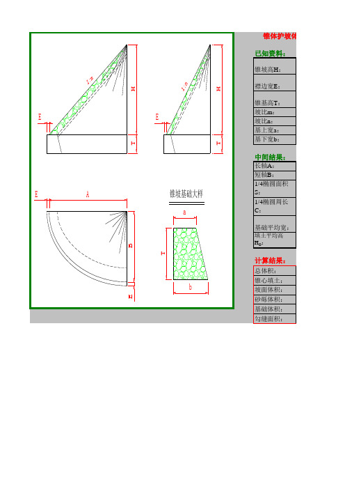 锥体护坡体积计算公式及表格