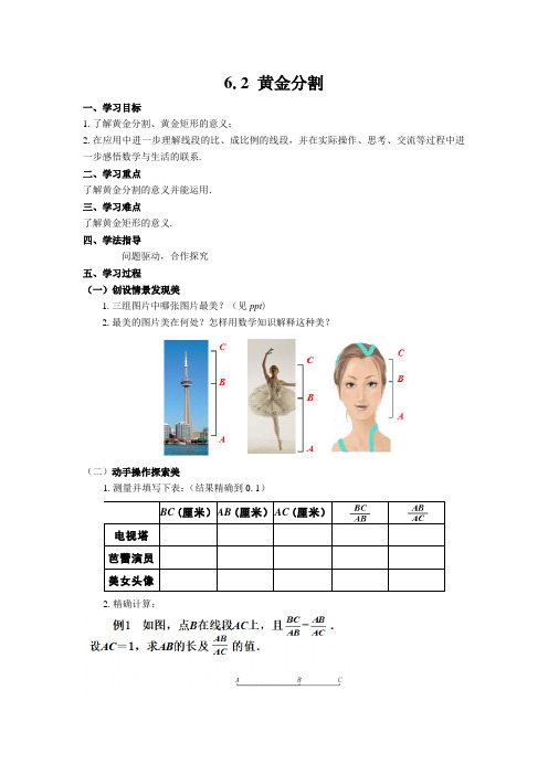 新苏科版九年级数学下册《6章 图形的相似  6.2 黄金分割》教案_15