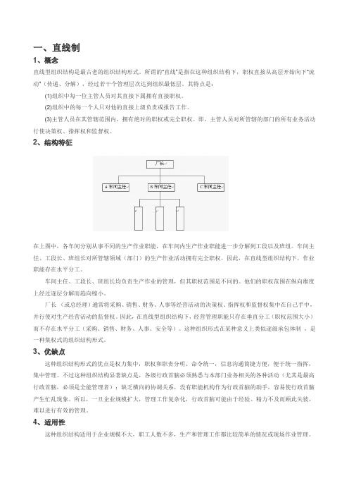 组织结构设计的几种形式