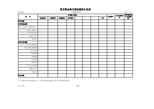 资金日报表